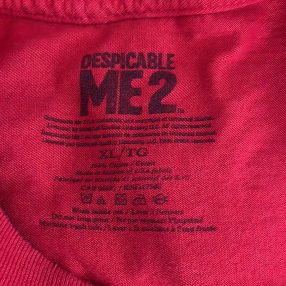 UNIVERSAL Studios Despicable Me 2 Mens T-Shirt Red Graphic Crewneck Minions XL - Picture 7 of 9